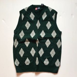Chaps Green Sweater Vest. Medium.